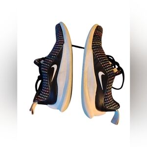 Nike Kids Black Multicolor Slip-On Sneakers Laces Light Breathable Fabric 2Y